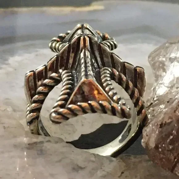 Carolyn Pollack Southwestern Style Sterling Decorated Cross Ring For Women - Picture 5 of 10